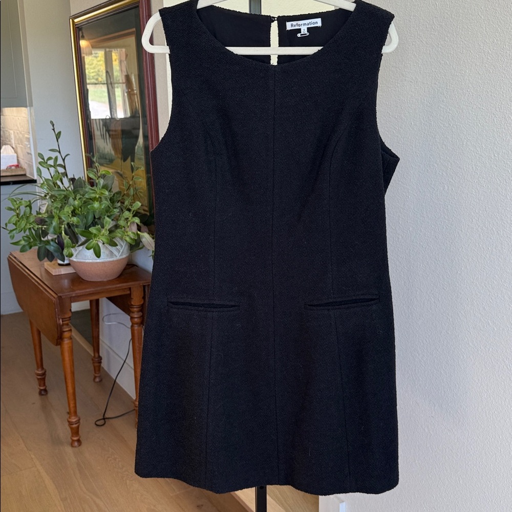 Reformation Elegant Black Midi Dress Size 12